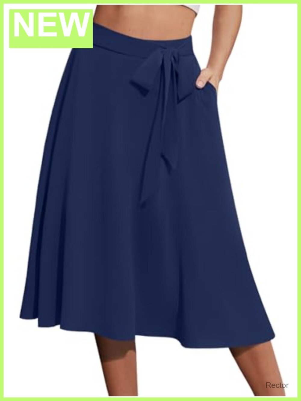 Chiffon A-Line Midi Skirt with Pockets High Waisted Flowy